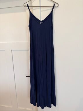 Women's Navy V-Neck Slip Chemise